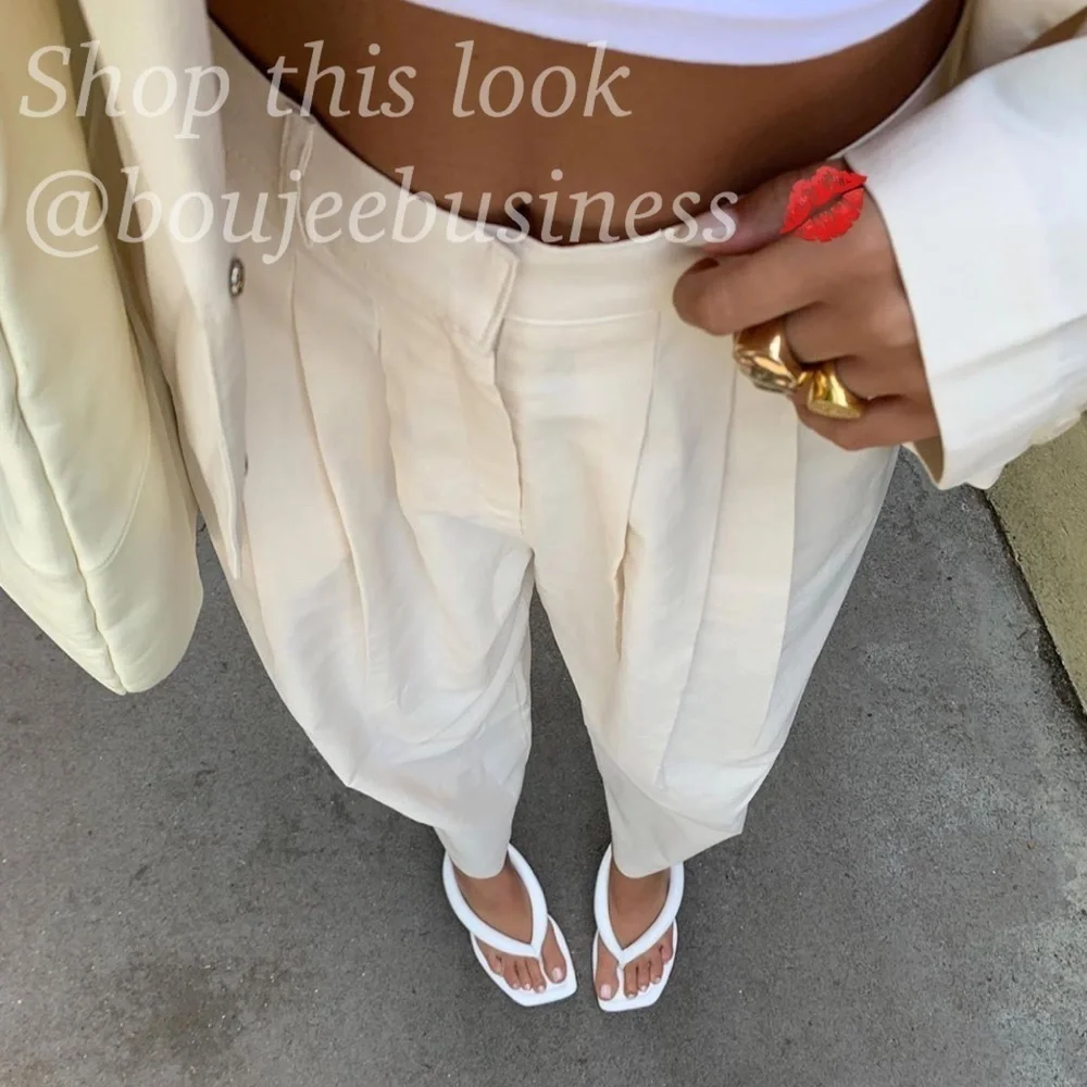 H&M Wide-Leg Twill Pants